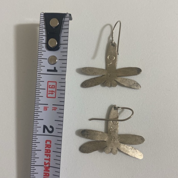 925 Sterling Silver Dragonfly Earrings - Picture 4 of 6